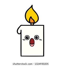 cute cartoon of a lit candle