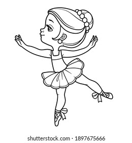 Cute Cartoon Little Ballerina Girl Dancing Stock Vector (Royalty Free ...