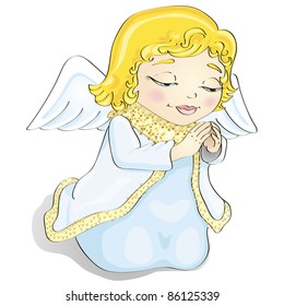 cute cartoon little christmas angel