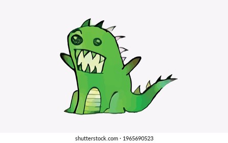 Cute Cartoon Little dinosaur.Vector illustration