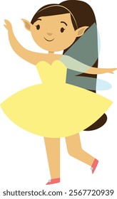 Cute Cartoon Little Fairy Character. Isolated Vector Illustration.