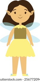 Cute Cartoon Little Fairy Character. Isolated Vector Illustration.