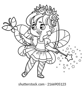 Cute Cartoon Little Fairy Magic Wand Stock Vector (Royalty Free ...