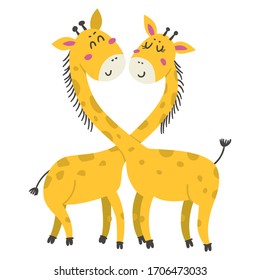 Cute cartoon little giraffe. Isolated element for stickers, cards, invites and posters