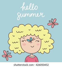 Cute cartoon little girls