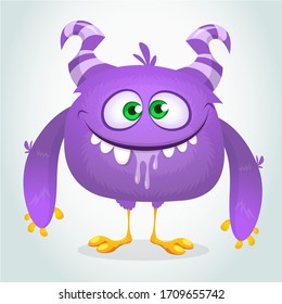 Cute cartoon little monster. Vector Halloween illustration