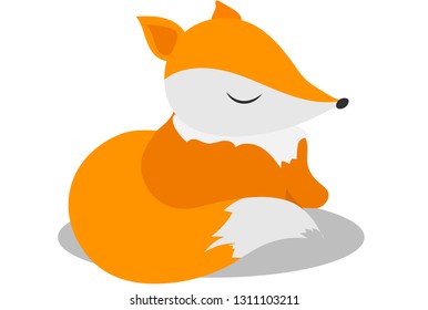cute cartoon little red fox