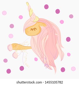 Cute cartoon little white baby horse with pink hair, beautiful pony princess character, vector illustration isolated on white.Magic cute baby unicorn, my little princess quote poster, greeting card, v svg