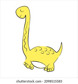 Cute cartoon little yellow dino