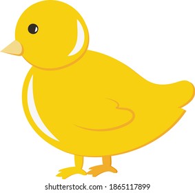 Cute  cartoon little yellow Easter chick. Easter doodles, vector clip art illustration.