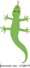 Cute Cartoon lizard , Vector illustration lizard on a white background. Drawing for children
