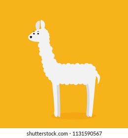 Cute cartoon Llama drawing on bright background