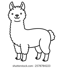 cute cartoon llama vector children's 