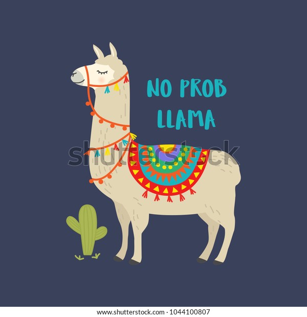 Cute Cartoon Llama Vector Design No Stock Vector Royalty Free 1044100807 9459