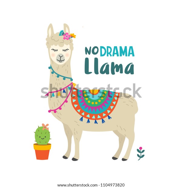 Cute Cartoon Llama Vector Design No Stock Vector (Royalty Free) 1104973820