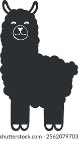 Cute Cartoon Llama Vector Illustration