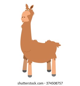 Cute cartoon llama vector illustration
