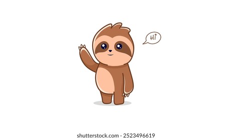 Netter Cartoon eines Lorises, der winkt 