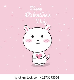 Cute cartoon in love. happy valentine's day concept.