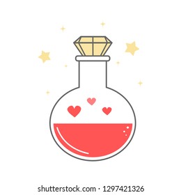 cute cartoon love potion isolated on white background vector valentine illustration