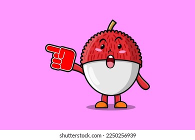 Cute Cartoon Lychee with foam finger glove in modern design