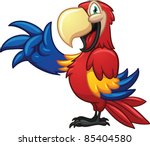 Cute cartoon macaw. Vector illustration with simple gradients. One single layer.