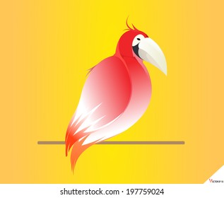 Cute cartoon macaw. Vector illustration with simple gradients. 