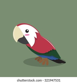 Cute cartoon macaw. Vector illustration