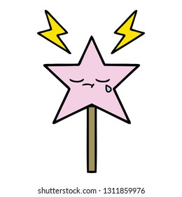 cute cartoon of a magic wand