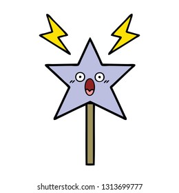 cute cartoon of a magic wand