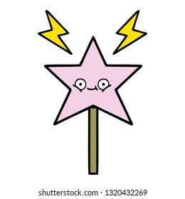 cute cartoon of a magic wand