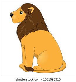 Cute cartoon male lion
