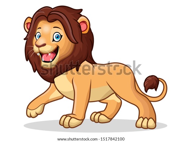 Cute Cartoon Male Lion Isolated On Stock Vector (Royalty Free) 1517842100