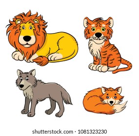 cute cartoon mammal predators