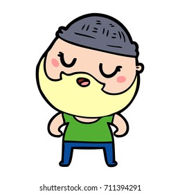 cute cartoon man with beard