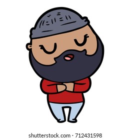cute cartoon man with beard