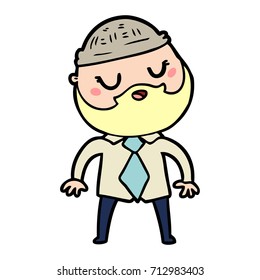 cute cartoon man with beard