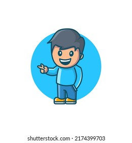 cute cartoon man character design, smiling happy and school theme vector illustration