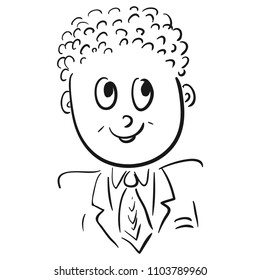 Cute cartoon man. Sketch. Vector illustration