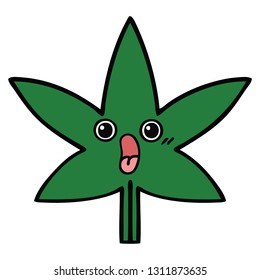 tira cómica de una hoja de marihuana