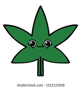 cute cartoon of a marijuana leaf