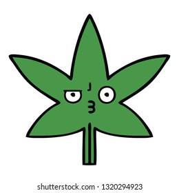 tira cómica de una hoja de marihuana