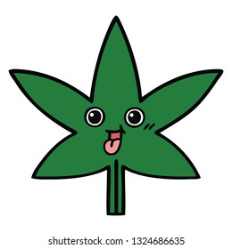 tira cómica de una hoja de marihuana