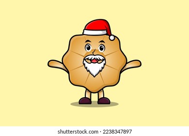 Cute Cartoon mascot character Cookies santa claus character christmas illustration