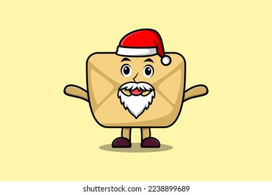 Cute Cartoon mascot character Envelope santa claus character christmas illustration