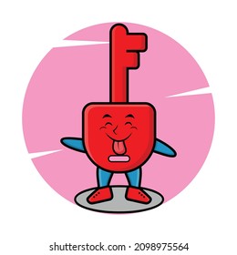 Cute cartoon mascot character Padlock key with flashy expression in cute style for t-shirt, sticker, logo element