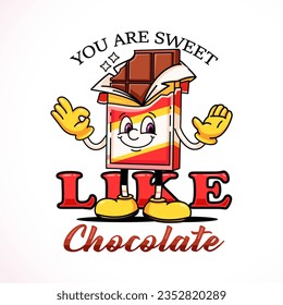 Cute cartoon mascot chocolate bars. Perfect for logos, mascots, t-shirts, stickers and posters
