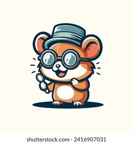 cute cartoon mascot design for hamster