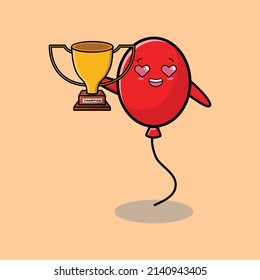 Cute cartoon mascot illustration balloon in modern style design for t shirt, sticker, logo element