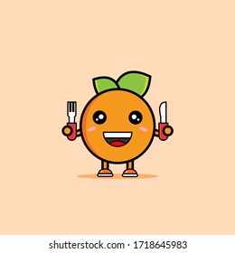 Cute Cartoon Mascot of Orange Character